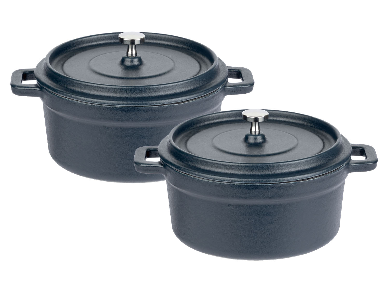 GSW Gusseisen Mini-Serviertöpfe, 2er Set (blau)