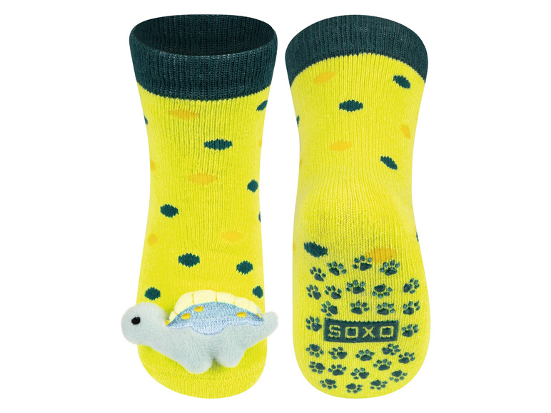 Gehe zu Vollbildansicht: Soxo Baby Rassel-Socken mit verschiedenen Mustern - Bild 12