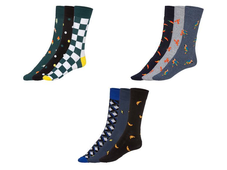 LIVERGY® Herren Socken, 3 Paar, mit Baumwolle