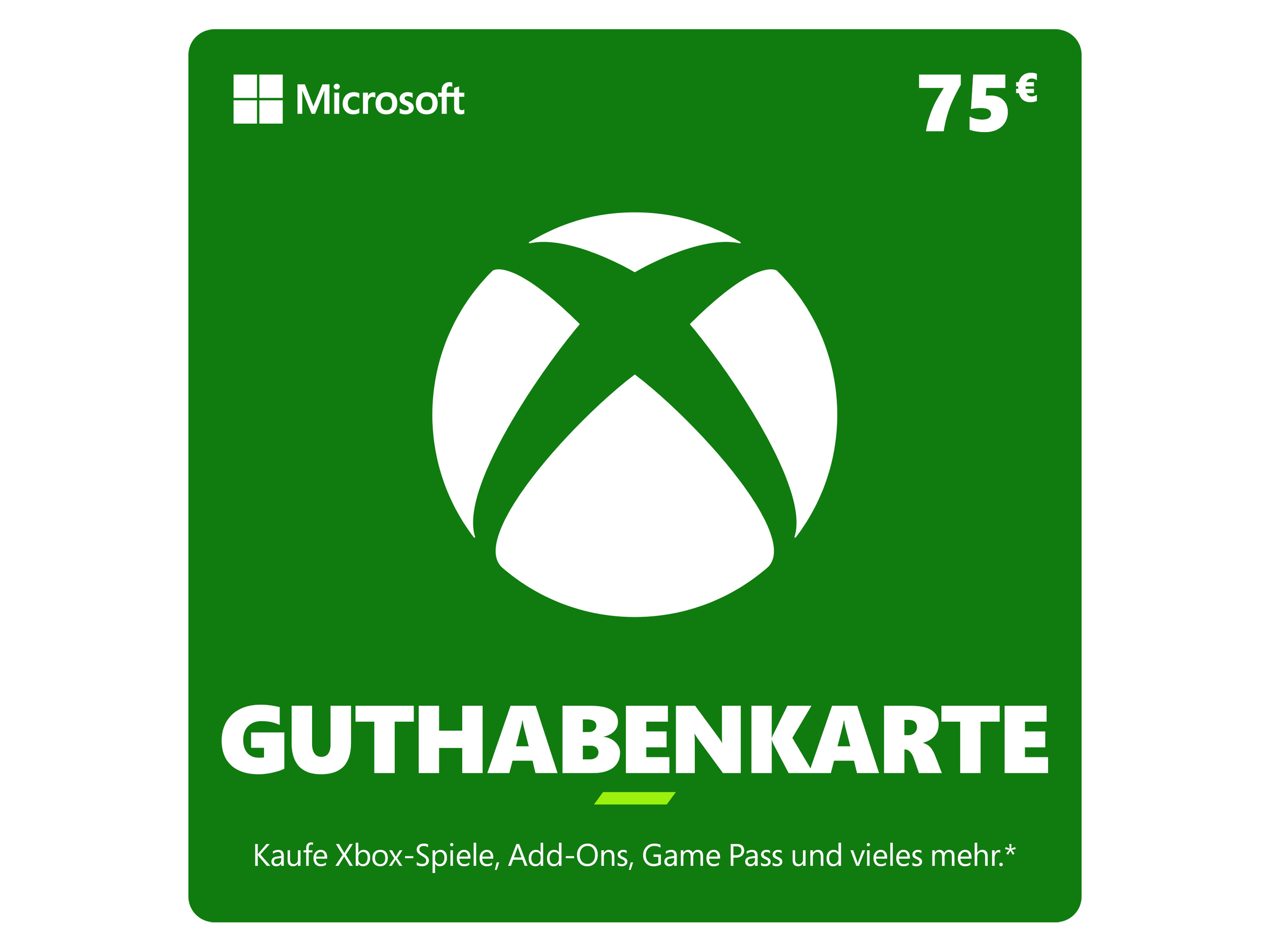 Xbox Guthaben Xbox Code über 75 €