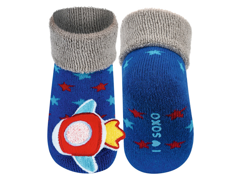 Gehe zu Vollbildansicht: Soxo Baby Rassel-Socken mit verschiedenen Mustern - Bild 3