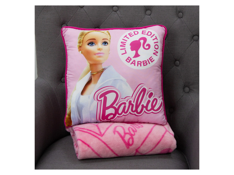 Gehe zu Vollbildansicht: Barbie Kinder Kuscheldecke mit Kissen, 100 x 150 cm - Bild 24