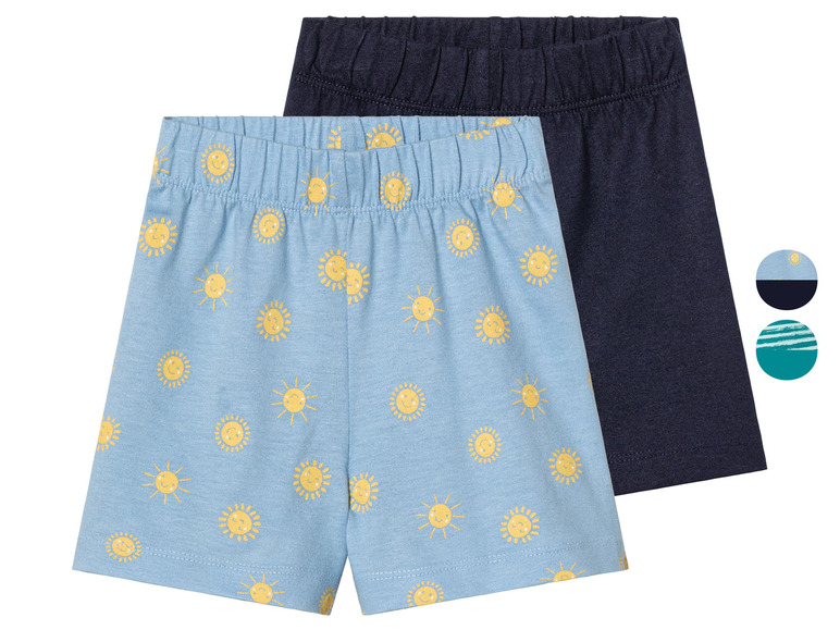 Gehe zu Vollbildansicht: lupilu® Baby Shorts, 2 Stück, aus reiner Baumwolle - Bild 1