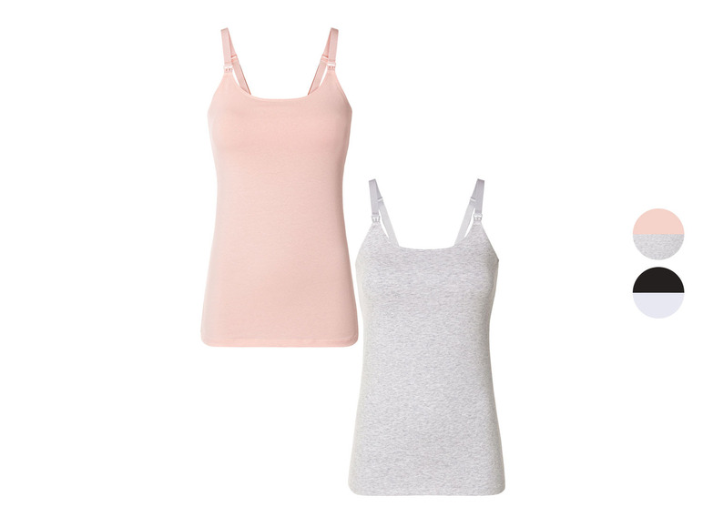 esmara® Damen Still-Tops, 2 Stück, mit hohem Bio-Baumwollanteil