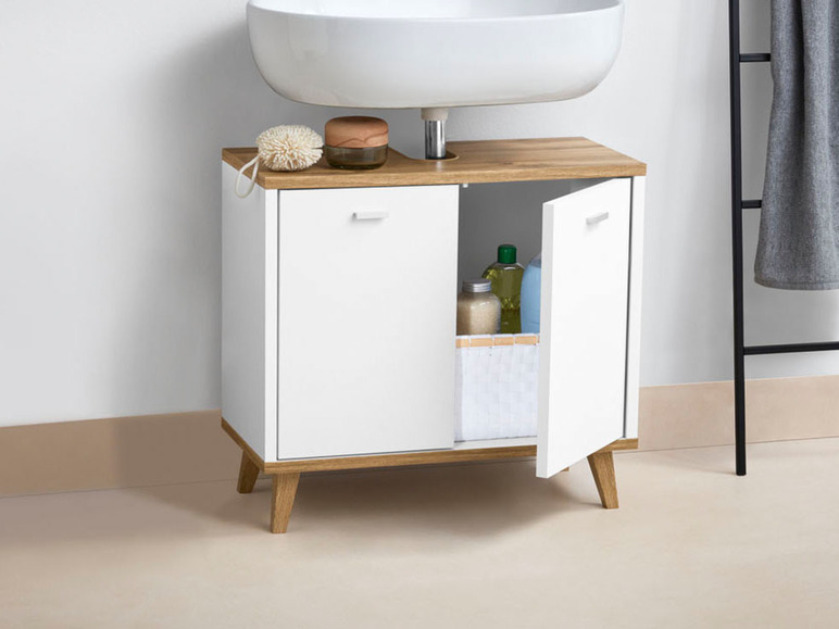 home modernes mit LIVARNO Design Waschbeckenunterschrank »Corfu«, Siphonausschnitt,