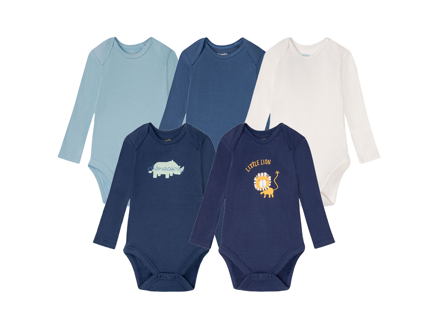 lupilu® Baby Bodies (62/68, marine/blau/hellblau/weiß) 62/68