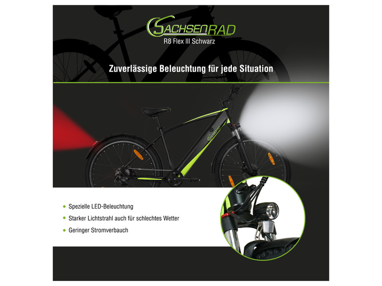 Gehe zu Vollbildansicht: SachsenRad E-Bike Racing Mountainbike »R8 Flex III«, 27,5 Zoll - Bild 3