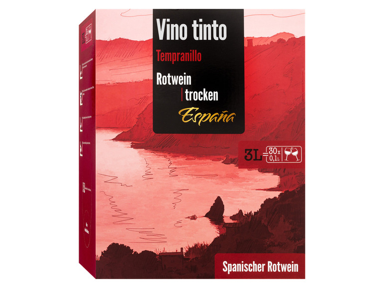Vino Tinto 3,0-l-Bag-in-Box Spanien Tempranillo Rotwein trocken