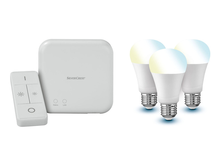 LIVARNO home Starter 3x Smart Home Kit + Gateway Leuchtmittel Zigbee