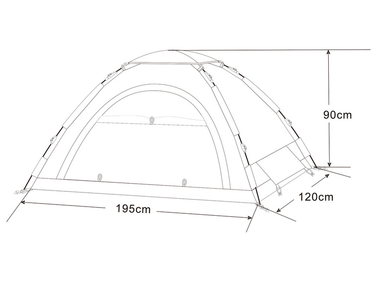 Gehe zu Vollbildansicht: Rocktrail Campingzelt Easy Set-Up 2 Personen - Bild 8