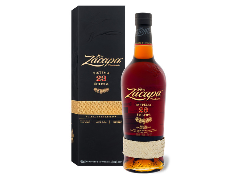 Vol Rum Gran 40% mit Geschenkbox Solera Ron Reserva Zacapa 23