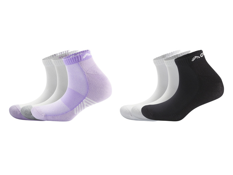 CRIVIT Damen Sport-Sneakersocken, 3 Paar, mit Baumwolle