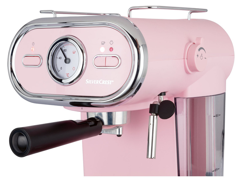 D3 TOOLS Pastell Espressomaschine/Siebträger SILVERCREST® 1100 SEM KITCHEN rosa