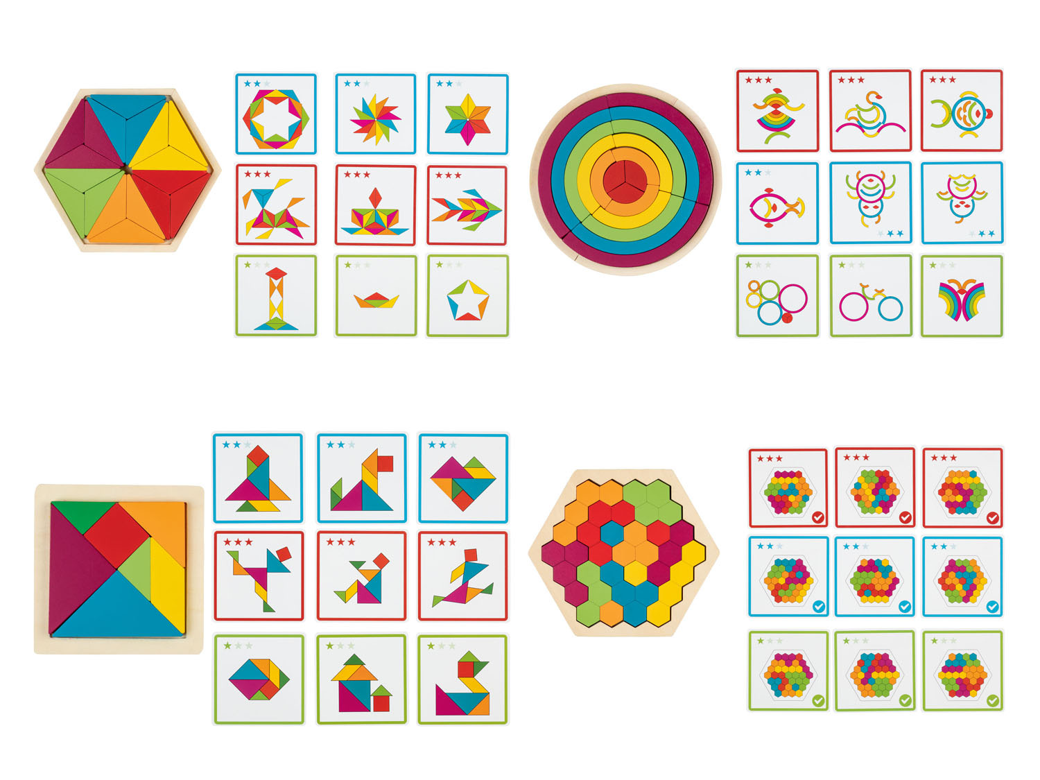 / Blume Legespiel Mesjeuxipad Hexagon / Spitze Verkauf / ZR8919 Playtive Kreis | Tangram Regenbogen