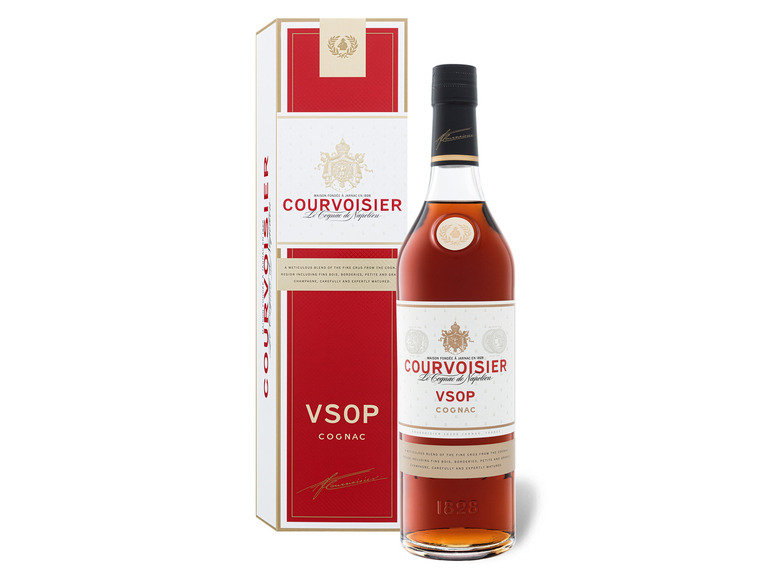 Geschenkbox mit Vol Courvoisier 40% Cognac VSOP