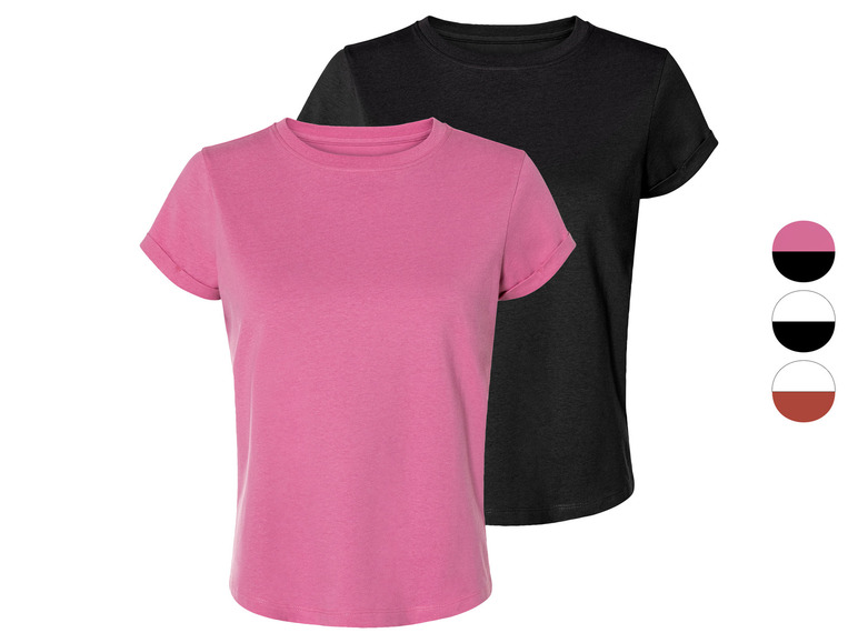 Gehe zu Vollbildansicht: esmara® Damen T-Shirts, 2 Stück, reine Baumwolle - Bild 1