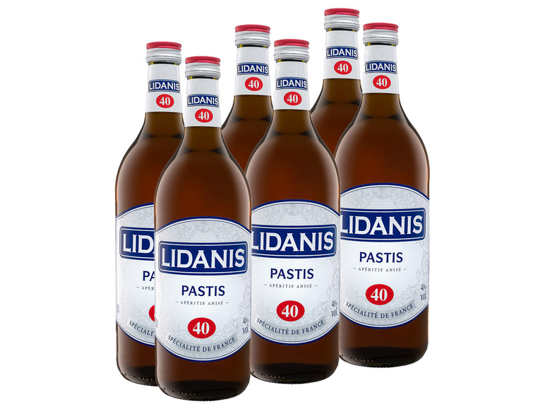 6 x 1,0-l-Flasche Lidanis Pastis 40% Vol