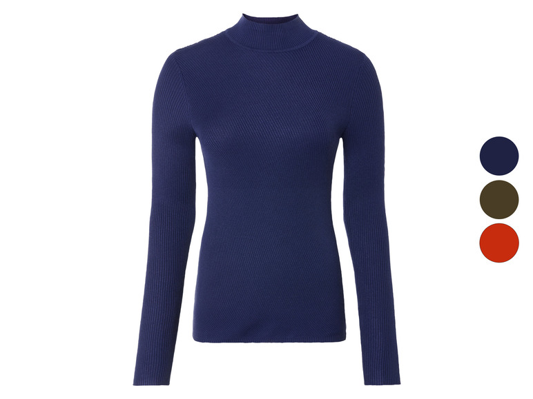 esmara® Damen Feinstrick-Pullover, mit Stehkragen