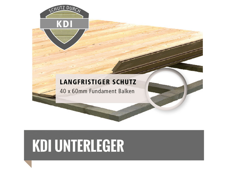 Gehe zu Vollbildansicht: Karibu 14 mm Gartenhaus »Pyrmont«, aus Holz, naturbelassen - Bild 26