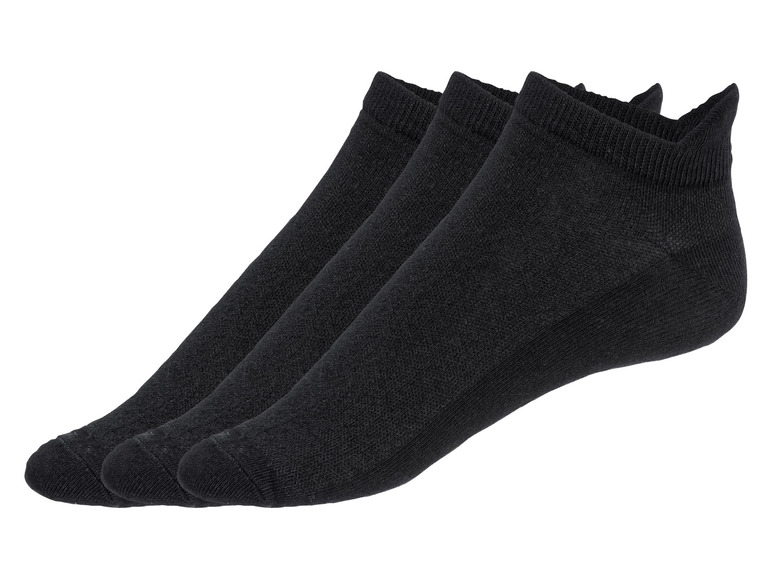 LIVERGY® Herren Sneakersocken, 3 Paar, schwarz