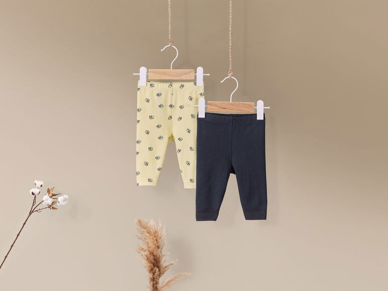 Gehe zu Vollbildansicht: lupilu® Baby Leggings, 2 Stück, mit hohem Bio-Baumwollanteil - Bild 9