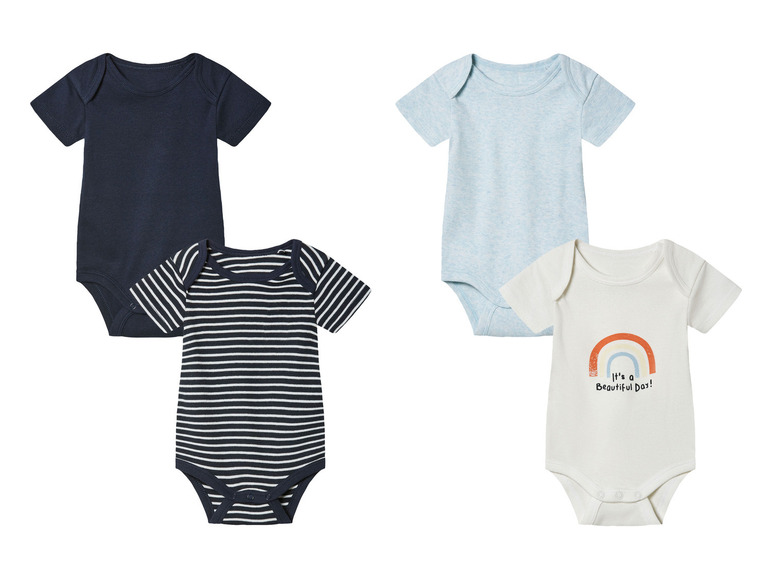 lupilu® Baby Bodies, 2 Stück, kurzarm, aus reiner Baumwolle