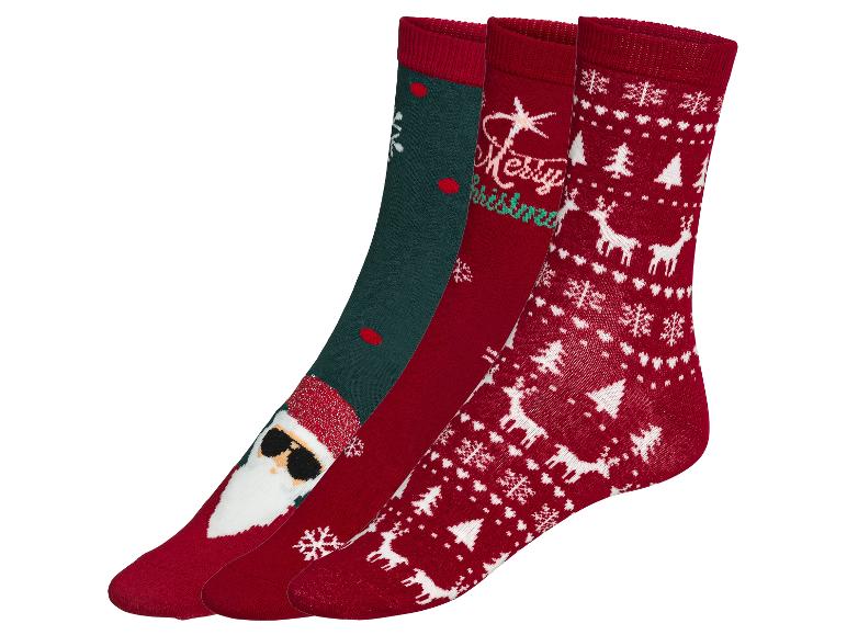 Gehe zu Vollbildansicht: esmara® Damen Socken, 3 Paar, mit Weihnachtsdesign - Bild 1