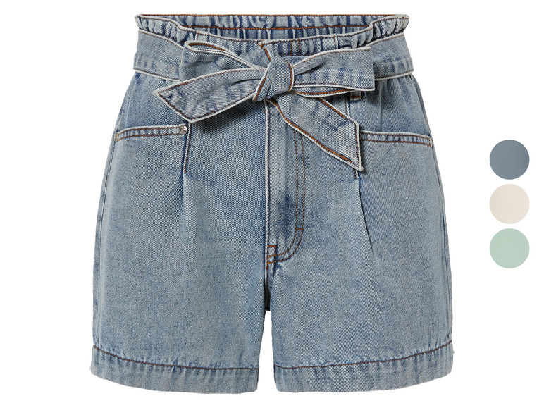 Gehe zu Vollbildansicht: esmara® Damen Jeansshorts mit hoher Paperbag-Bund - Bild 1