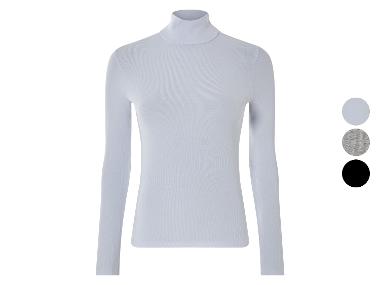 esmara® Damen Rollkragenshirt, in modischer Ripp-Qualität