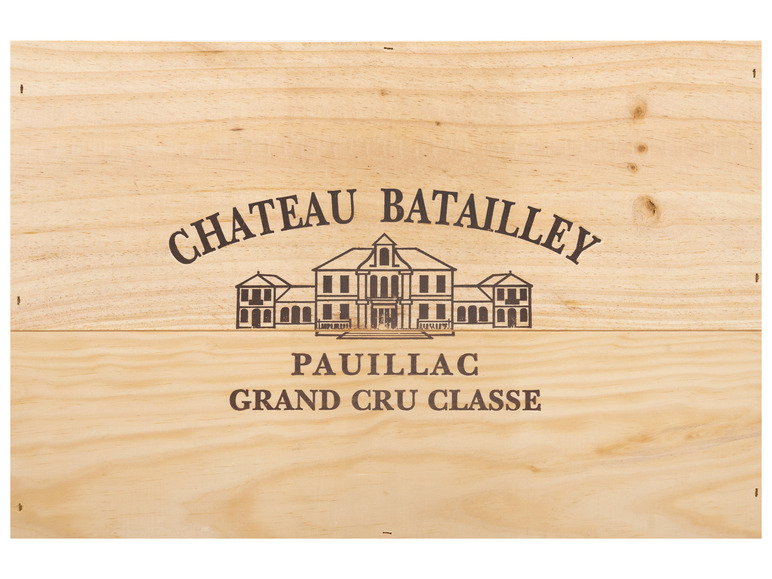 6 x 0,75-l-Flasche AOP trocken, Pauillac Classé Rotwein Grand 5éme - Original-Holzkiste 2019 Château Batailley Cru