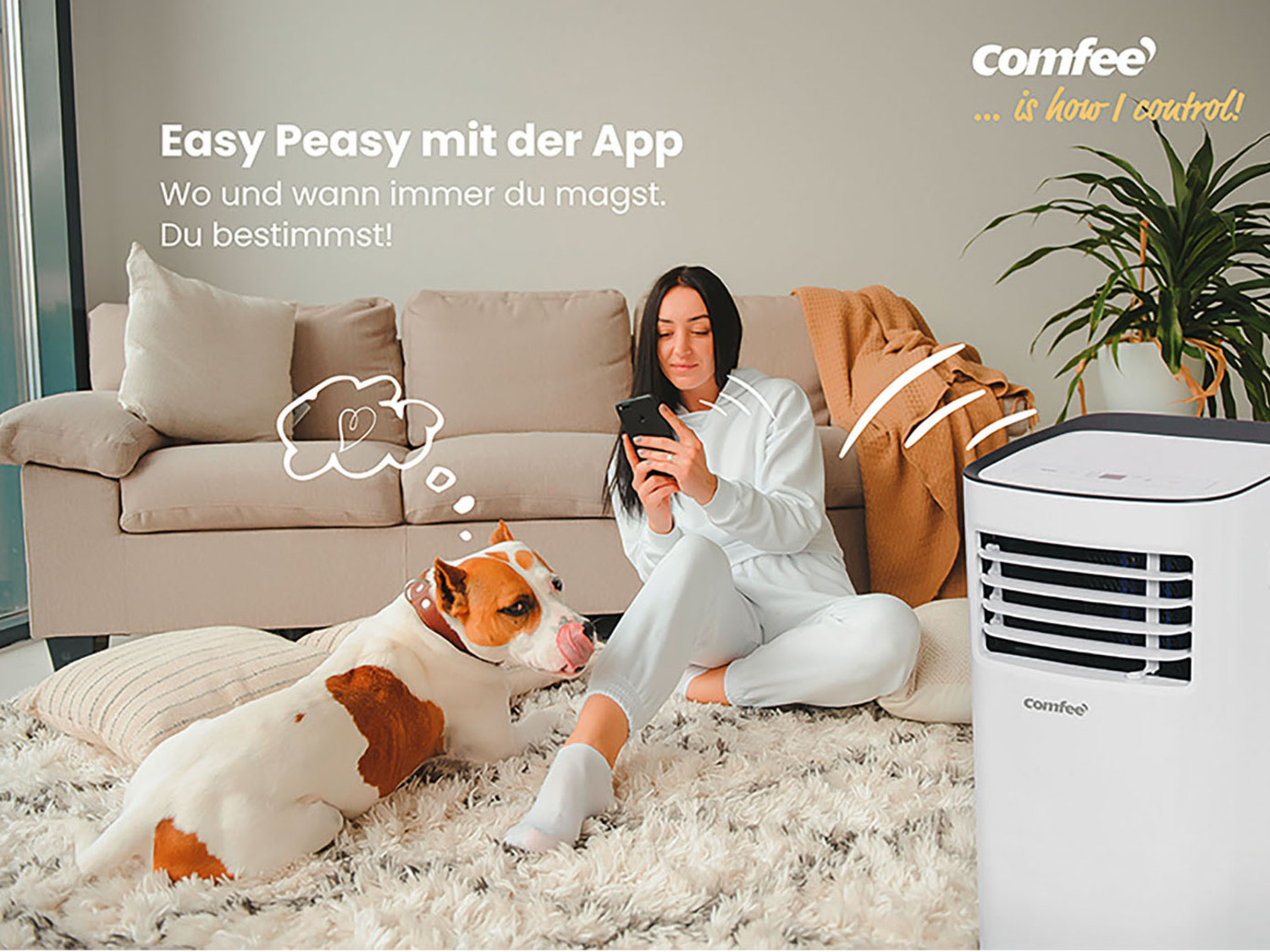 Comfee Mobiles Klimagerät »Smart für m² 7000-1«, l/Tag, 43 25 Cool Räume bis