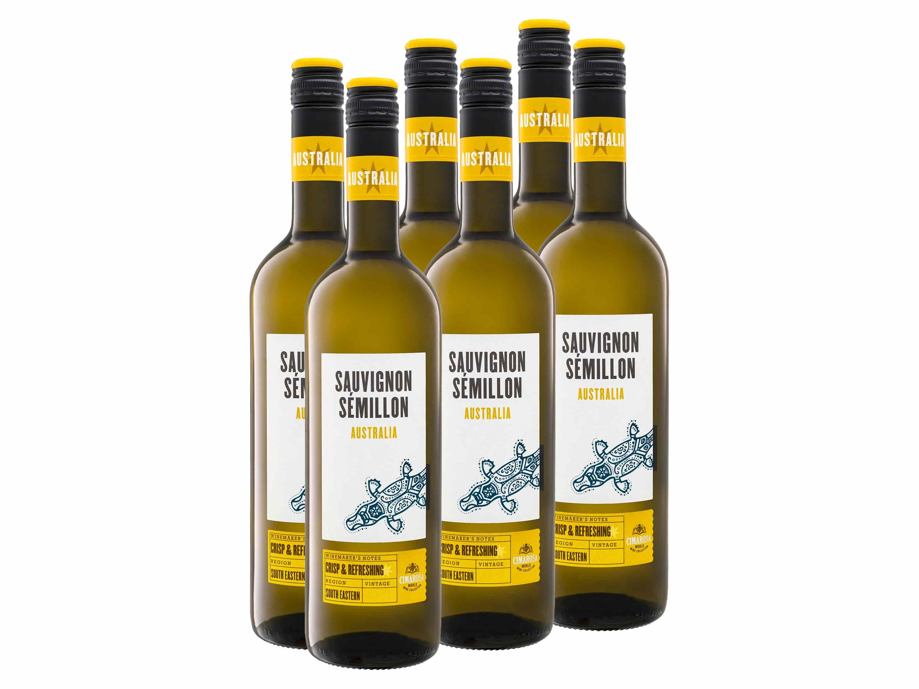 6 x 0,75-l-Flasche Weinpaket CIMAROSA Sauvignon Semillon Australia trocken, Weißwein