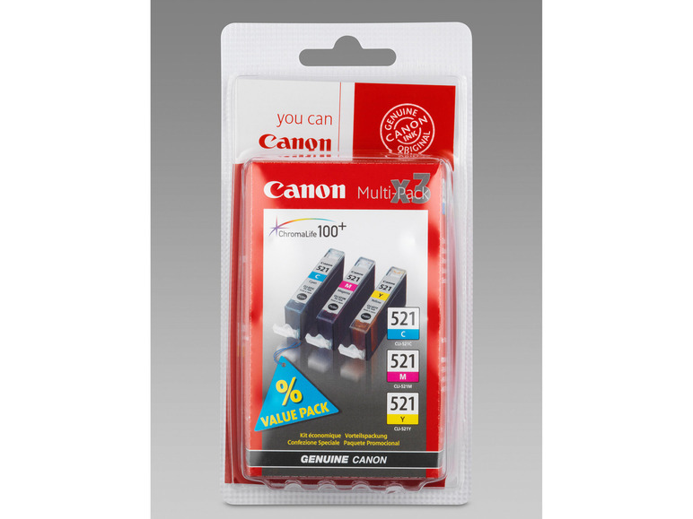 Canon »CLI-521« Cyan/Magenta/Gelb Tintenpatronen Multipack
