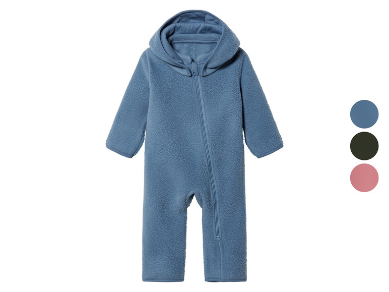 lupilu® Baby Teddyfleece-Overall mit abknöpfbarer Kapuze