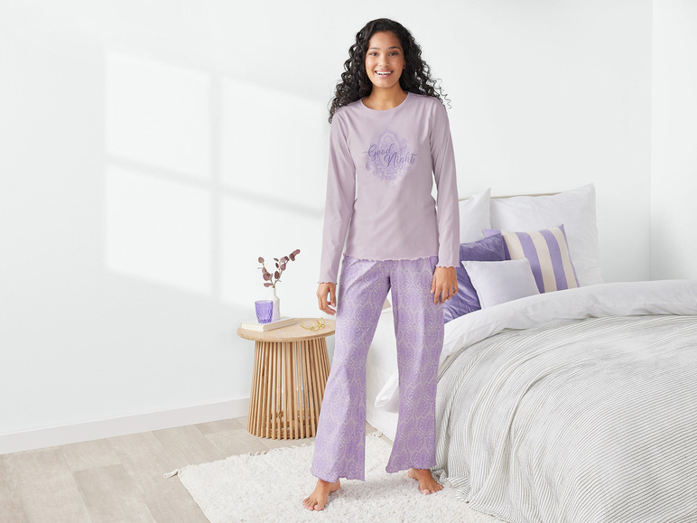 Gehe zu Vollbildansicht: esmara® Damen Pyjama, lang, aus reiner Baumwolle - Bild 4