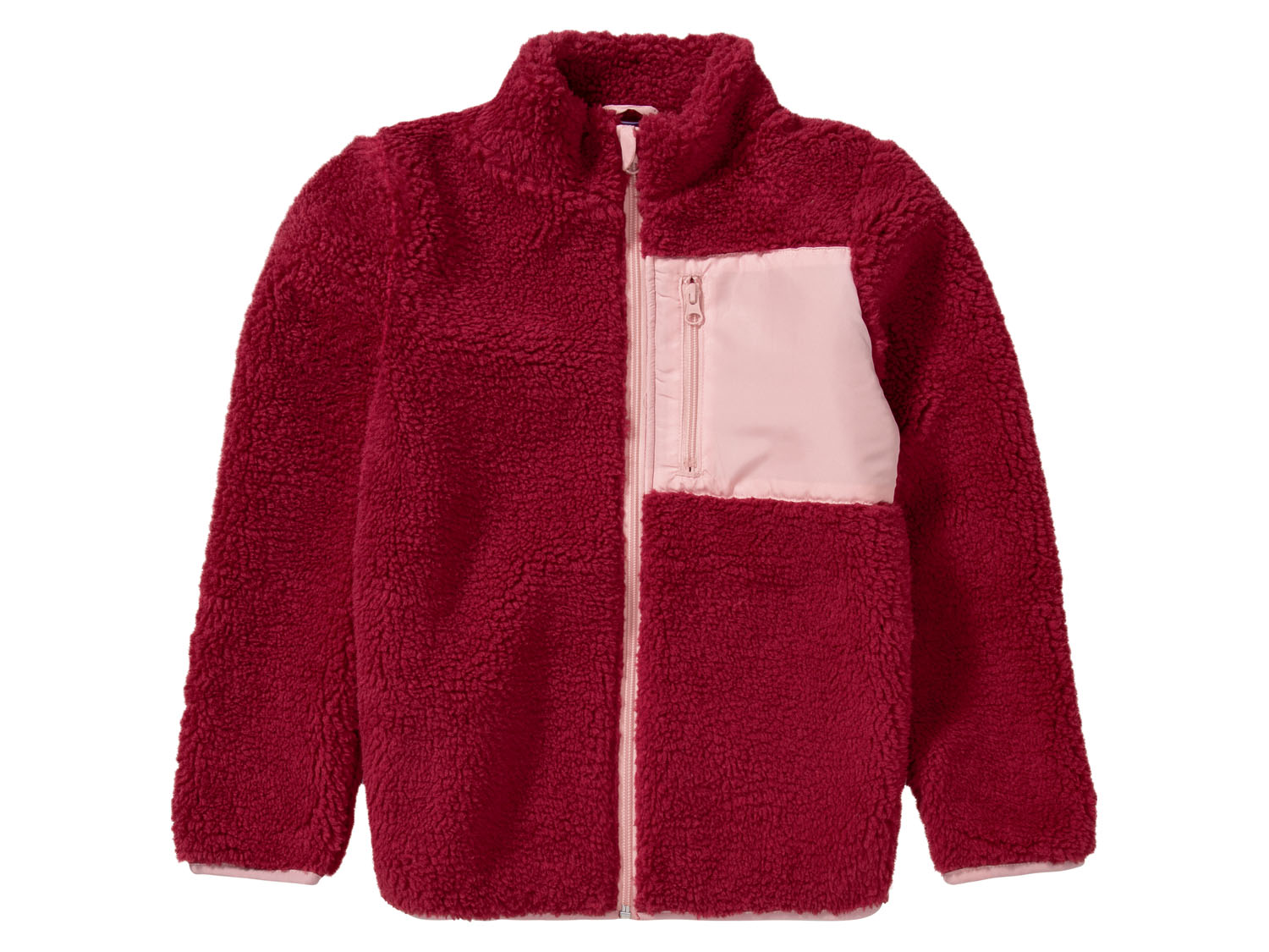 pepperts!® Kinder Mädchen Jacke mit Lammfellimitat (rot, 158/164) 158/164