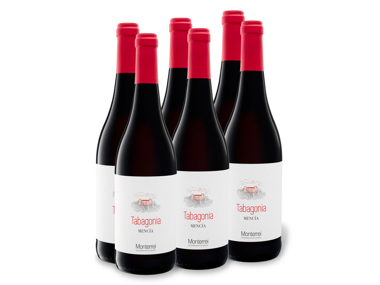 6 x 0,75-l-Flasche DO, Rotwein Monterrei Weinpaket Mencía Tabagonia