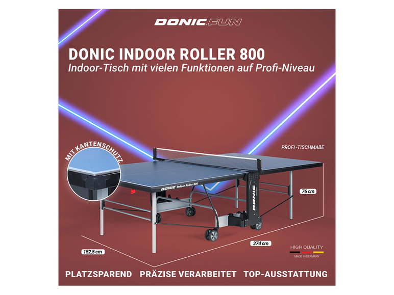 DONIC Tischtennisplatte »Indoor Roller inkl. Abdeckhülle 800«