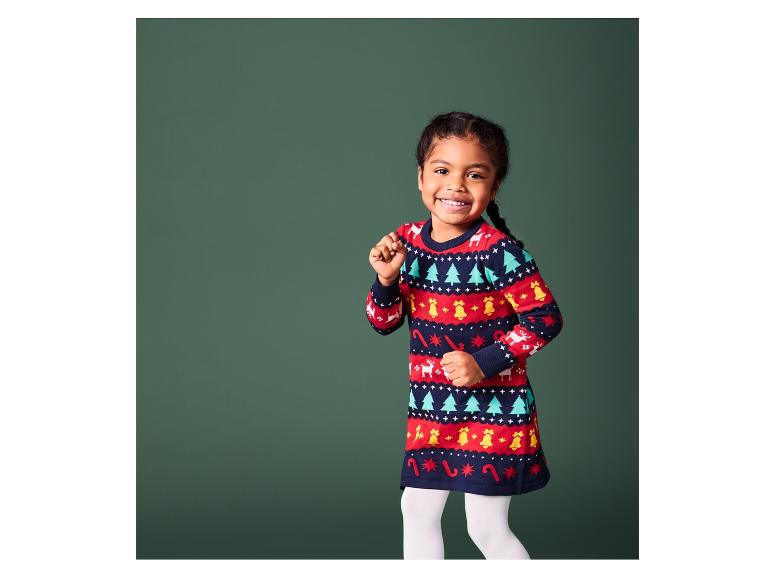 Gehe zu Vollbildansicht: lupilu® Kinder Strickkleid, mit weihnachtlichen Motiven - Bild 6