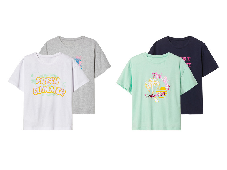 Gehe zu Vollbildansicht: pepperts!® Kinder Mädchen T-Shirts, 2 Stück, mit Print - Bild 1