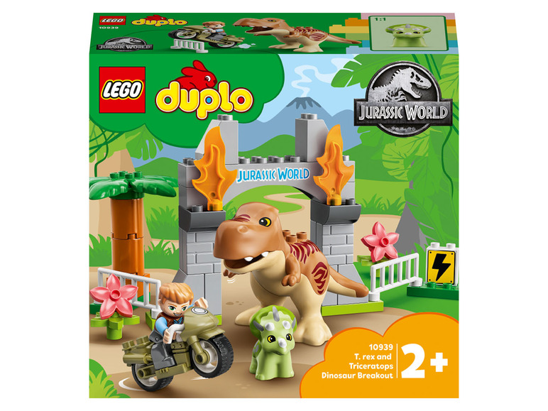 Gehe zu Vollbildansicht: LEGO® DUPLO® 10939 »Ausbruch des T. rex und Triceratops« - Bild 1