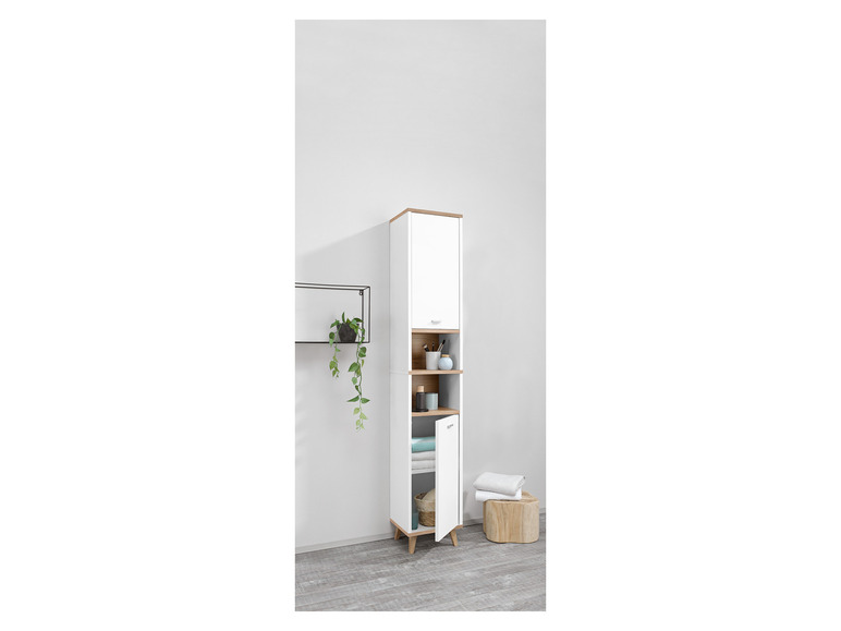 Gehe zu Vollbildansicht: LIVARNO home Badmöbel-Set »Corfu«, Eiche/weiß glatt matt (5-teilig) - Bild 13
