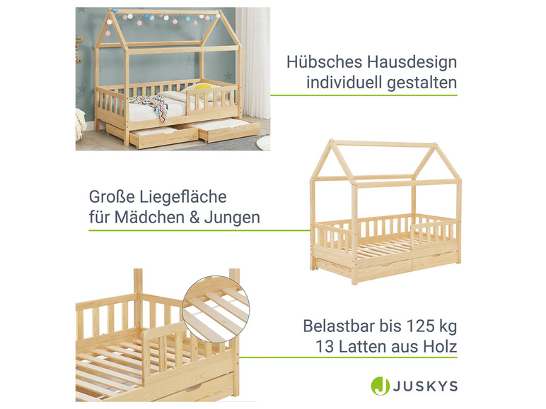 Gehe zu Vollbildansicht: Juskys Kinderbett »Marli«, im skandinavischen Design - Bild 204