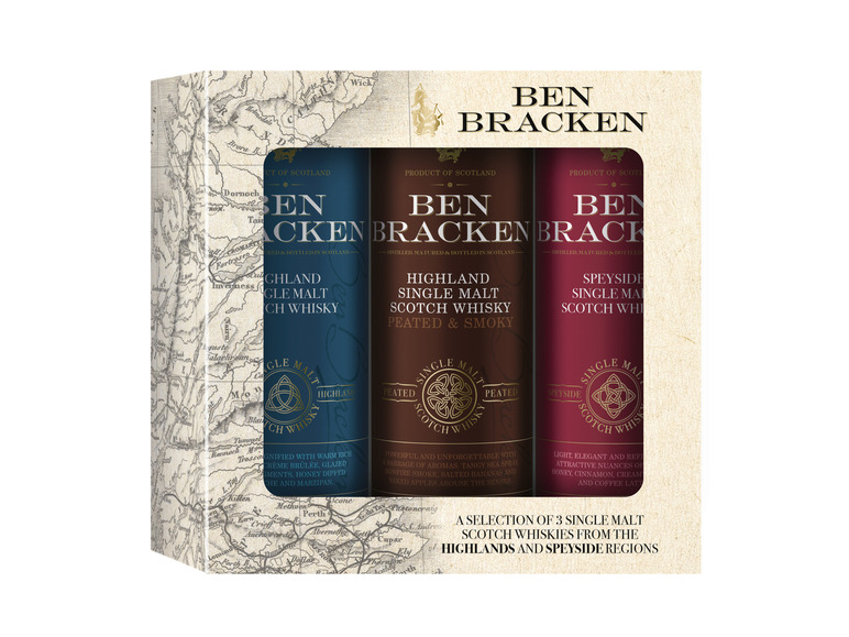 Ben Bracken 0,05 x Whisky 40% Scotch Single Malt l, Vol Mini-Pack 3