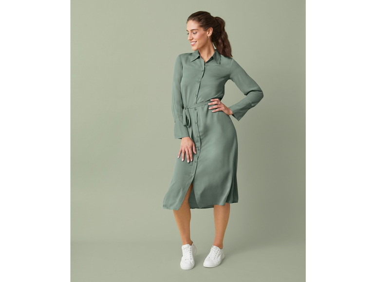 Gehe zu Vollbildansicht: esmara® Damen Satin-Kleid, moderne Midi-Länge - Bild 3