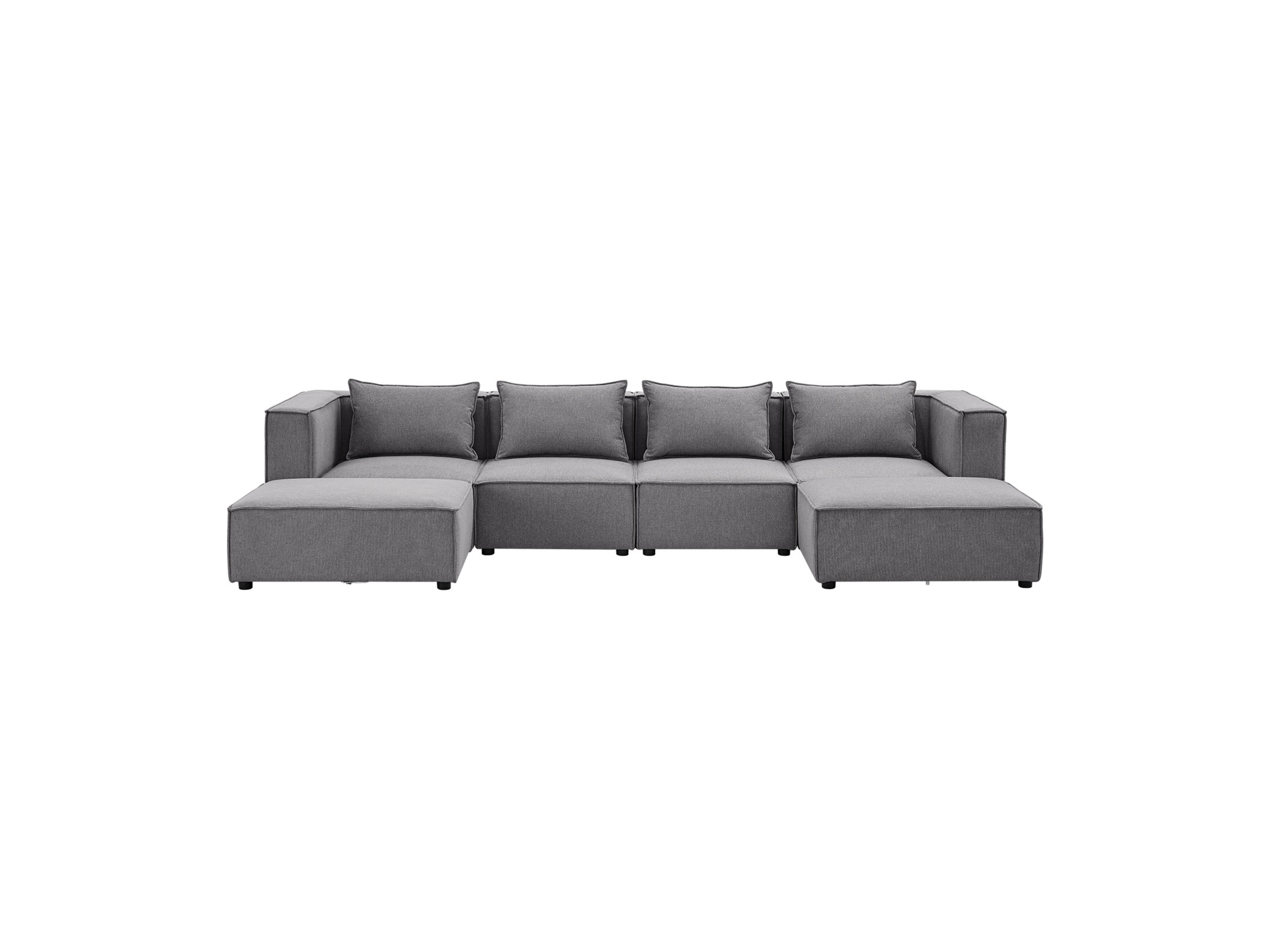 Juskys Modulares Sofa Domas (Stoff, dunkelgrau, XXl) XXl