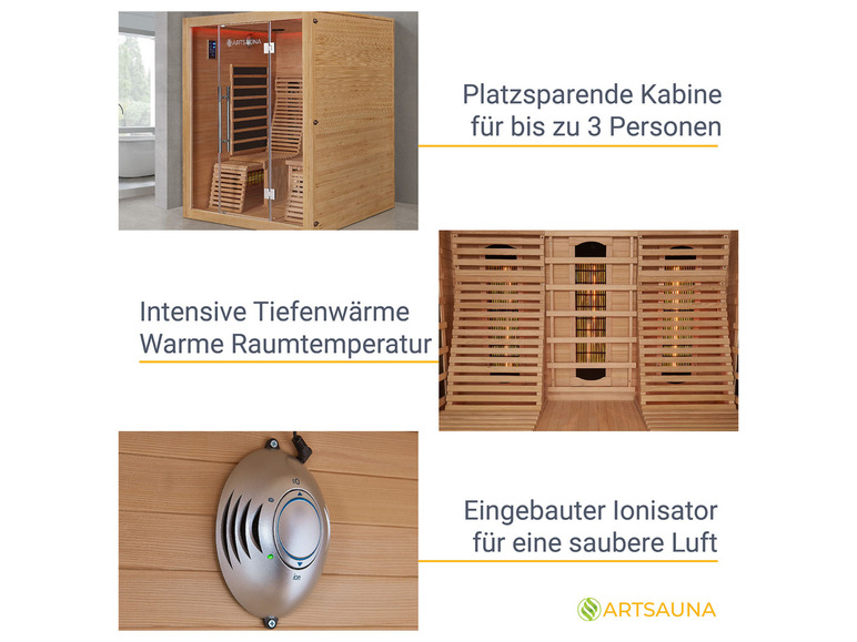 Gehe zu Vollbildansicht: Artsauna Infrarotkabine »Helsinki150«, mit Dual-Technologie und Hemlockholz - Bild 21