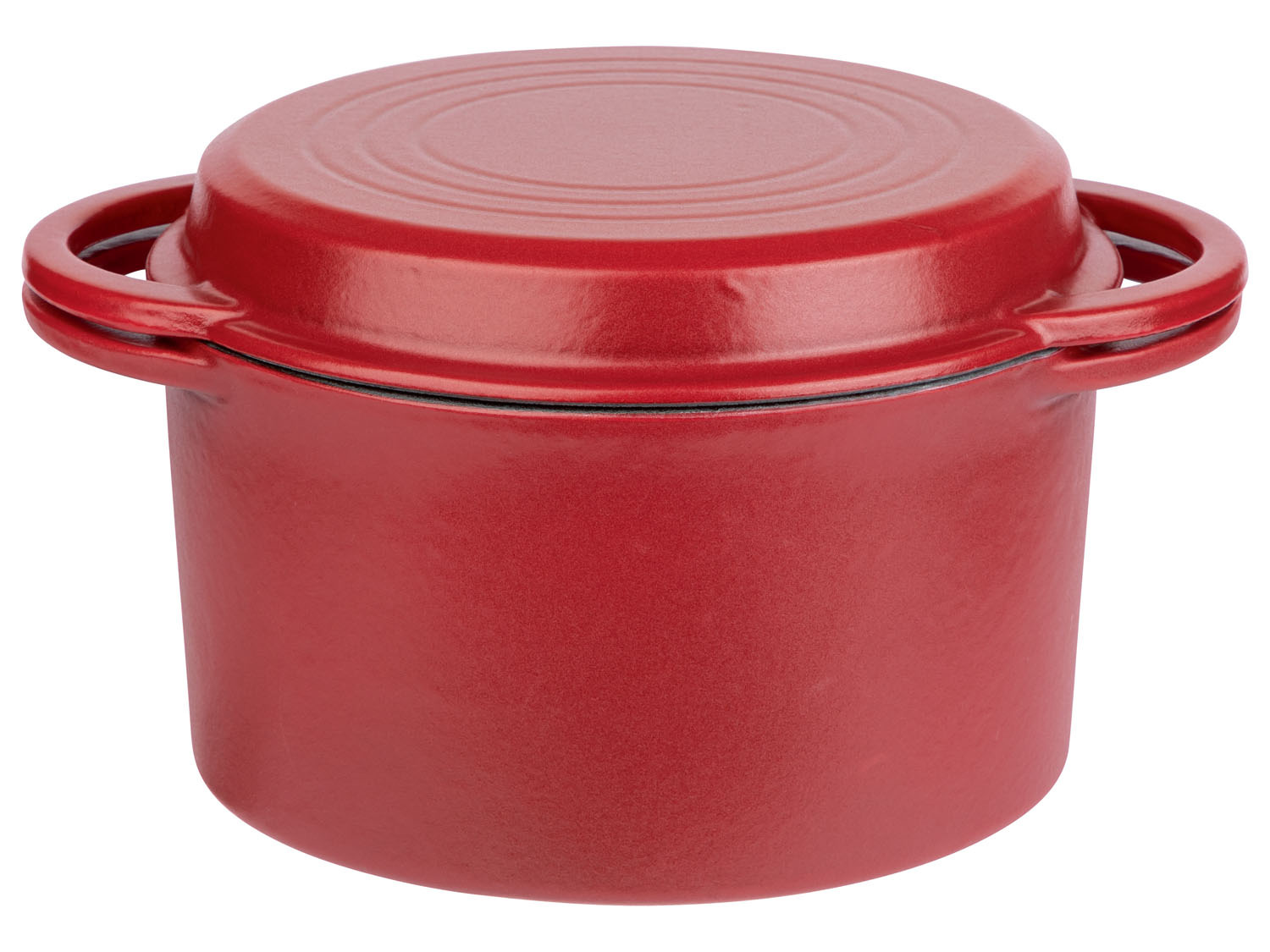 GSW Gusseisen Kochtopf, 2-in-1, Ø 21 cm (rot)