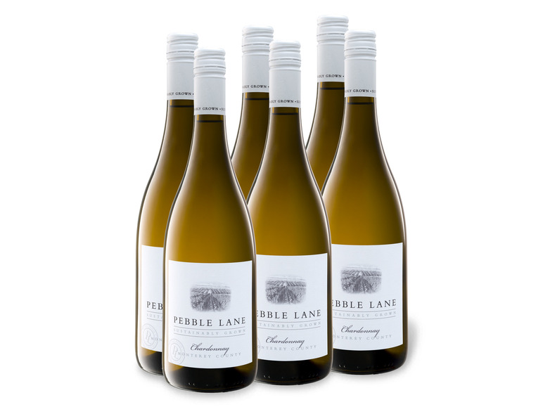 ᐉ 6 x 0 75 l Flasche Weinpaket Pebble Lane Monterey County Chardonnay