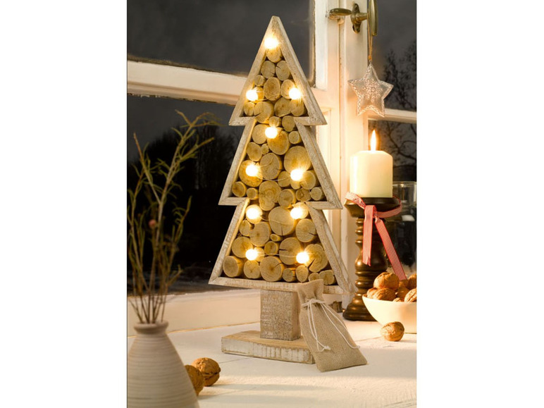 MELINERA® LED Holzdekoration, 6StundenTimer Lidl.de